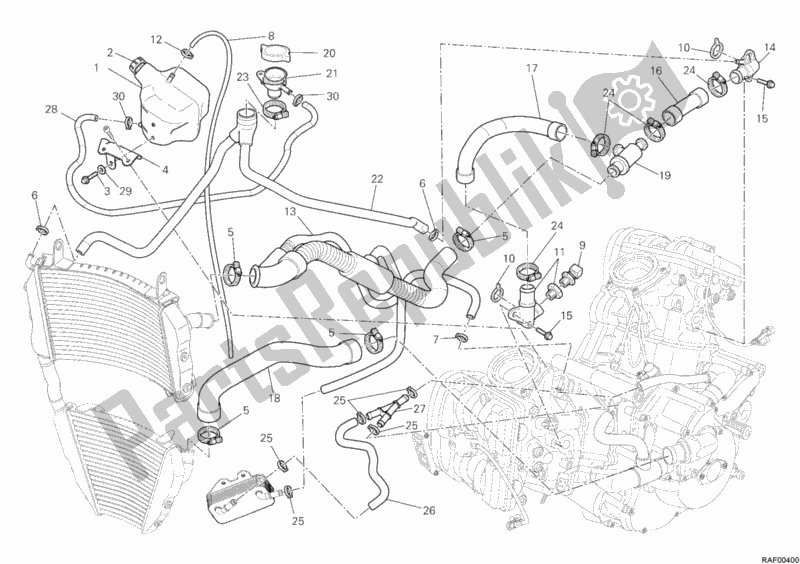 Todas las partes para Circuito De Enfriamiento de Ducati Streetfighter 848 USA 2012